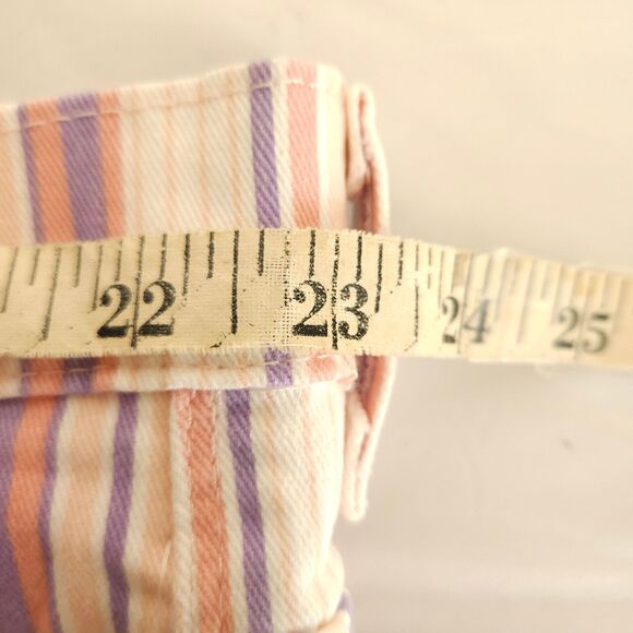 NWT Gloria Vanderbilt Womens 22W 46x20 Pastel Striped High Rise Amanda Capris - Picture 6 of 8